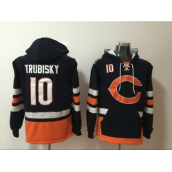 Men Nike Chicago Bears Mitchell Trubisky 10 NFL Winter Thick Hoodie
