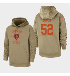 Mens Chicago Bears 52 Khalil Mack 2019 Salute to Service Sideline Therma Pullover Hoodie Tan