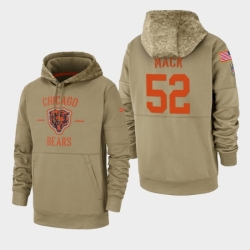 Mens Chicago Bears 52 Khalil Mack 2019 Salute to Service Sideline Therma Pullover Hoodie Tan