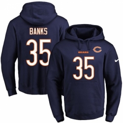 NFL Mens Nike Chicago Bears 35 Johnthan Banks Navy Blue Name Number Pullover Hoodie
