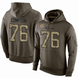 NFL Nike Chicago Bears 76 Tom Compton Green Salute To Service Mens Pullover Hoodie