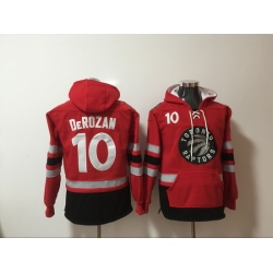 Men's Toronto Raptors #10 DeMar DeRozan Red Lace-Up Pullover Hoodie