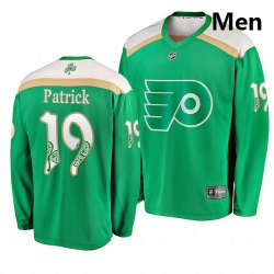 Flyers 19 Nolan Patrick Green 2019 St  Patrick Day Adidas Jersey