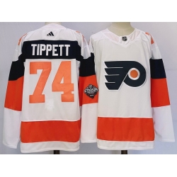 Men Philadelphia Flyers 74 Owen Tippett White 2023 2024 Stadium Series Stitched Jersey