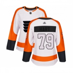 Women Philadelphia Flyers #79 Carter Hart Authentic White Away Hockey Jersey