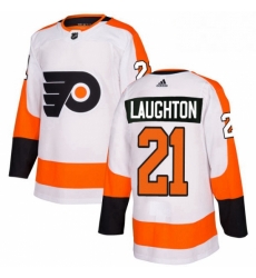 Womens Adidas Philadelphia Flyers 21 Scott Laughton Authentic White Away NHL Jersey 