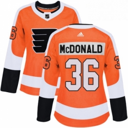 Womens Adidas Philadelphia Flyers 36 Colin McDonald Premier Orange Home NHL Jersey 