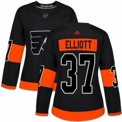 Womens Adidas Philadelphia Flyers 37 Brian Elliott Premier Black Alternate NHL Jersey 