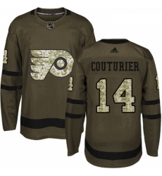 Youth Adidas Philadelphia Flyers 14 Sean Couturier Authentic Green Salute to Service NHL Jersey 