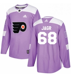 Youth Adidas Philadelphia Flyers 68 Jaromir Jagr Authentic Purple Fights Cancer Practice NHL Jersey 