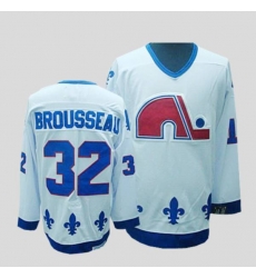 Nordiques #32 Paul Brousseau Stitched CCM Throwback white NHL Jersey