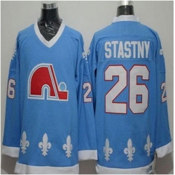 Quebec Nordiques #26 Peter Stastny Light Blue CCM Throwback Stitched NHL Jersey