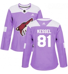 Coyotes #81 Phil Kessel Purple Authentic Fights Cancer Women Stitched Hockey Jersey