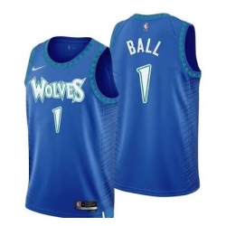 Men Minnesota Timberwolves  1 Lamelo Ball Blue Stitched jersey