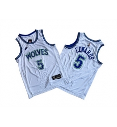 Men Minnesota Timberwolves 5 Anthony Edwards White City Edition Stitched Jersey