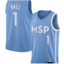 Men Minnesota Timberwolves LaMelo Ball #1 Blue Stitched NBA Jersey