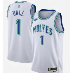 Men Minnesota Timberwolves LaMelo Ball #1 Home White Stitched NBA Jersey