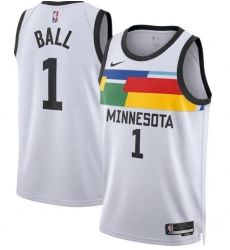 Men Minnesota Timberwolves LaMelo Ball #1 White Stitched NBA Jersey Men Minnesota Timberwolves LaMelo Ball #1 White Stitched NBA Jersey