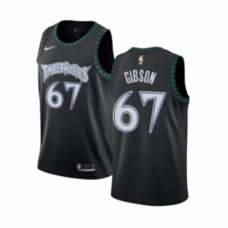 Mens Nike Minnesota Timberwolves 67 Taj Gibson Authentic Black Hardwood Classics Jersey 