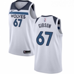 Mens Nike Minnesota Timberwolves 67 Taj Gibson Authentic White NBA Jersey Association Edition 