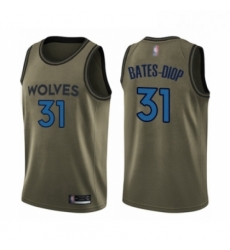 Youth Minnesota Timberwolves 31 Keita Bates Diop Swingman Green Salute to Service Basketball Jersey 