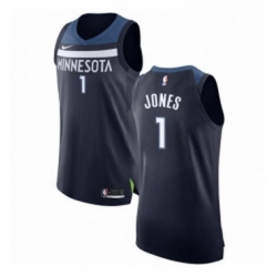 Youth Nike Minnesota Timberwolves 1 Tyus Jones Authentic Navy Blue Road NBA Jersey Icon Edition