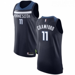 Youth Nike Minnesota Timberwolves 11 Jamal Crawford Authentic Navy Blue Road NBA Jersey Icon Edition 