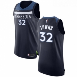 Youth Nike Minnesota Timberwolves 32 Karl Anthony Towns Authentic Navy Blue Road NBA Jersey Icon Edition