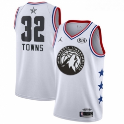 Youth Nike Minnesota Timberwolves 32 Karl Anthony Towns White NBA Jordan Swingman 2019 All Star Game Jersey