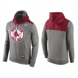 MLB Men Boston Red Sox Nike Gray Cooperstown Collection Hybrid Pullover Hoodie