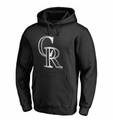 Men MLB Colorado Rockies Platinum Collection Pullover Hoodie Black