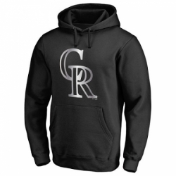 Men MLB Colorado Rockies Platinum Collection Pullover Hoodie Black