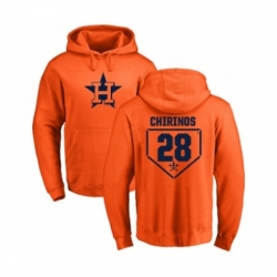 Men Baseball Houston Astros 28 Robinson Chirinos Orange RBI Pullover Hoodie