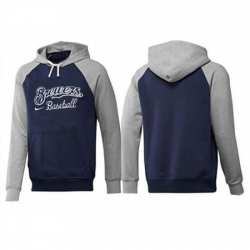 MLB Men Nike Milwaukee Brewers Pullover Hoodie NavyGrey