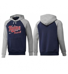 MLB Men Nike Minnesota Twins Pullover Hoodie NavyGrey