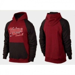 MLB Men Nike Minnesota Twins Pullover Hoodie RedBrown