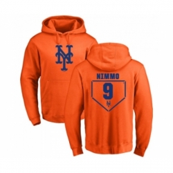 Men Baseball New York Mets 9 Brandon Nimmo Orange RBI Pullover Hoodie