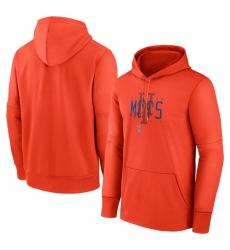 Men New York Mets Orange Pregame Performance Pullover Hoodie