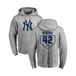 Men MLB Nike New York Yankees 42 Mariano Rivera Gray RBI Pullover Hoodie