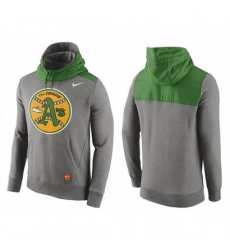 MLB Men Oakland Athletics Nike Gray Cooperstown Collection Hybrid Pullover Hoodie