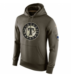 MLB Men Texas Rangers Nike Olive Salute To Service KO Performance Hoodie