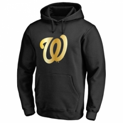 Men MLB Washington Nationals Gold Collection Pullover Hoodie Black