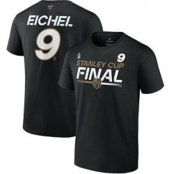 Men Vegas Golden Knights 9 Jack Eichel Black 2023 Stanley Cup Final Authentic Pro Name  26 Number T Shirt