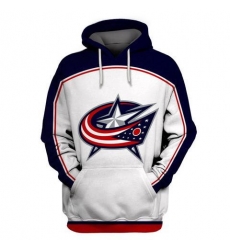 Men Columbus Blue Jackets White All Stitched Hooded Sweatshirt