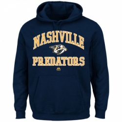 NHL Mens Nashville Predators Majestic Heart Soul Hoodie Navy Blue