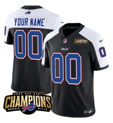 Men Buffalo Bills Active Player Custom Black White 2023 F U S E  AFC East Champions Ptach Stitched Football Jersey