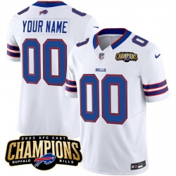 Men Buffalo Bills Active Player Custom White 2023 F U S E  AFC East Champions Ptach Stitched Football Jersey