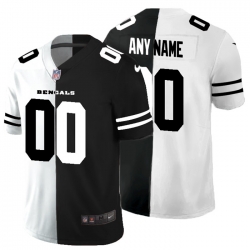 Men Women Youth Toddler Cincinnati Bengals Custom Men Black V White Peace Split Nike Vapor Untouchable Limited NFL Jersey