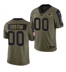 Men Women Youth Toddler  Green Bay Packers ACTIVE PLAYER Custom 2021 Olive Salute To Service Limited