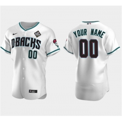 Men Arizona Diamondbacks Actve Player Custom White 2023 World Series Flex Base Stitched Jersey